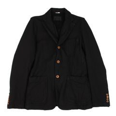 T19619 美品 ブラックコムデギャルソン 21SS ポリ縮絨再構築JK 黒L