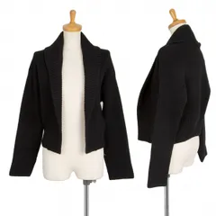 ヨウジヤマモト ファムYohji Yamamoto FEMME ウールリブニットショールカラーカーディガン 黒2のサムネイル