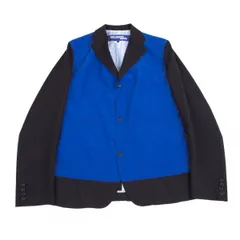 ジュンヤワタナベマン コムデギャルソンJUNYA WATANABE MAN COMME des GARCONSフロント異素材切替ストライプジャケット 青紺Mのサムネイル