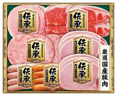 【令和8年7月31日までの期間限定商品です】伊藤ﾊﾑ	伝承ｷﾞﾌﾄ	DKS-35 特選(ﾛｰｽﾊﾑ45g×2･ﾎﾞﾛﾆｱｿｰｾｰｼﾞ51g･燻しももﾊﾑ48g･あらびき燻しｳｲﾝﾅｰ85g･あらびき芳醇ｳｲﾝﾅｰ85g×各1)･しっとり生ﾊﾑﾛｰｽ34g×1のサムネイル