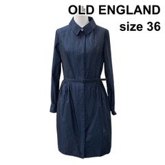 美品 OLD ENGLAND シルク ブレンド コート ワンボタン ブルーグレー