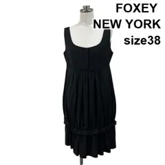 ◇ フォクシーニューヨーク FOXEY エンパイアシルエットワンピース 袖なし ミニ丈 ラウンドスクエアネック 38 M 9号 レディース S6E518のサムネイル