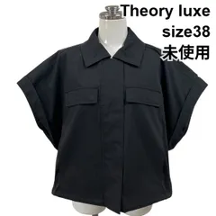 ◇ 未使用 セオリーリュクス Theory luxe ジップアップブルゾン フレンチスリーブ ショート丈 ミリタリー風 綿 38 M 9号 レディース S6E512のサムネイル