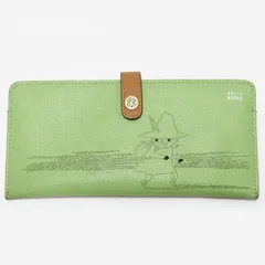 PELLE BORSA ペレボルサ MOOMIN ムーミン スリムウォレット 長財布 スナフキン グリーン 牛革 レザー 本革 薄型 コラボ 2005 "のサムネイル