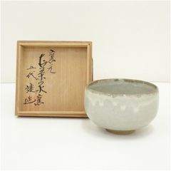 【共箱・陶印あり】益子焼 山口孟（山口陶芸店） 白釉 茶盌（抹茶碗） 共箱・陶印あり】益子焼 山口孟（山口陶芸店） 白釉 茶盌（抹茶碗