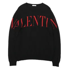 【SALE】Valentino ヴァレンチノ ニット カシミヤ100% サイズ L メンズ ロゴ ロングスリーブ クルーネック 長袖 トップス ブラック レッド 黒 赤 イタリア製のサムネイル