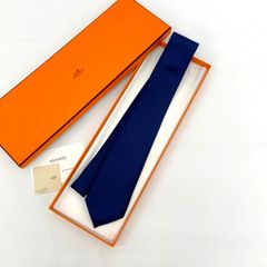箱入り未使用】 エルメス 高級シルクネクタイ 総柄（馬蹄マーク