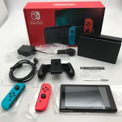 【中古品】 Nintendo Switch Joy-Con(L) ネオンブルー (R) ネオンレッド 2019モデル  ストラップ２本欠品 【034-260528-MO-02-fuz】
