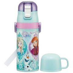 [신품] 스케이터(Skater) 수통 어린이용 2WAY 빨대 마시기 400ml 컵 마시기 350ml 디즈니 아나운서와 눈의 여왕 25 여자 스테인리스 경량 타입 보온 보냉 소용량 waterbottle 스포츠 병 키즈 어린이 물병