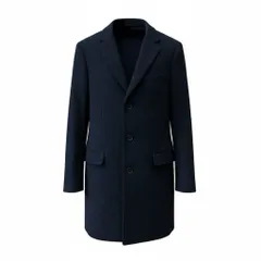 UNIQLO ユニクロ ウールカシミヤチェスターコート メンズM ネイビー 156375のサムネイル