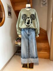 ICEBERG アイスバーグ 半袖ニットプルオーバー ミッキー MICKY 黄 