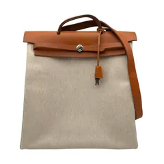 エルメス HERMES エールバッグMM □C刻 ベージュ/ゴールド ゴールド金具 トワル・レザー メンズ ショルダーバッグのサムネイル