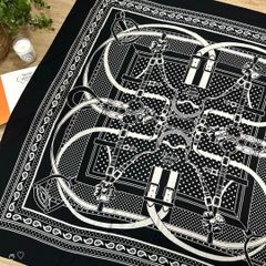HERMES カシミアシルク スカーフ カンシル カレジュアン グラン