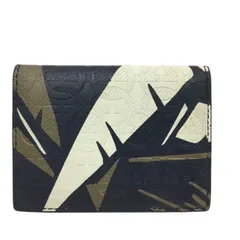 Salvatore　Ferragamo【サルバトーレフェラガモ】名刺入れ　カードケース　レザー　ブラック　ホワイト　カーキ系【中古品/USED-B】質屋　かんてい局那覇店　ｎ3102550927300002のサムネイル
