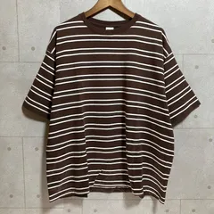 FIRST DOWN ファーストダウン ボーダー Tシャツ ショートスリーブ カットソー 半袖 トップス M ブラウン メンズ SU-22-16のサムネイル