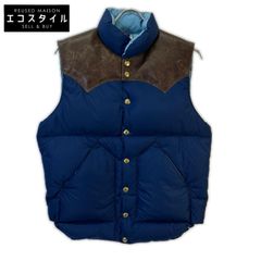 ロッキーマウンテンフェザーベッド ダウンベスト38 レザーヨーク ボア