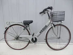 F131★整備済み★完成車発送★中古シティ自転車【マルイシ　VERDE　27インチ　軽快車　グレー3段　LEDオートライト ベルト 】のサムネイル