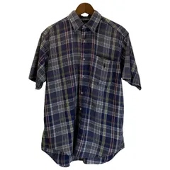 【中古】　RALPH LAUREN　チェックシャツ　90s vintage　90年代　OLD　半袖　トップス　ボタンダウン　胸ポケット　ワンポイント　スモールポニー　刺しゅう　古着　/2003