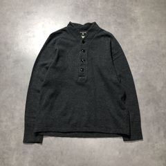 00s バナナリパブリック ヘンリーネックロンT エルボーパッチ ブラック 