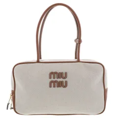 【値下げ】  Miu Miu ミュウ ミュウ ボー キャンバス ハンドバッグ ボストンバッグ 5BB163 レディース キャンバス ベージュ 中古のサムネイル