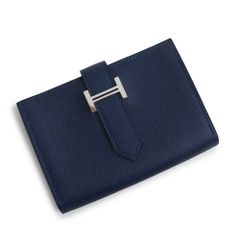 HERMES べアン ミニ エプソン 小銭入れ ブルーグラシエ グレー 