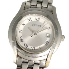 GUCCI 5500L レディース シルバー文字盤 デイト スイス製 稼働品 GUCCI