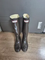 HUNTER ロング レインブーツ ブラウン