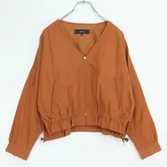 【美品】allureville アルアバイル★スタイリッシュ♪ジップアップブルゾン サイズ2 ブラウン系 無地 薄手 z20522のサムネイル
