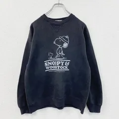 PEANUTS　ピーナッツ　スヌーピー　スウェット/トレーナー　黒　ブラック　Ｍサイズ　古着のサムネイル