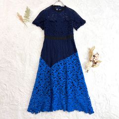 セルフポートレート 総レース ロングドレス S 薄紫 高見え - メルカリ