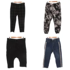 ベルシュカ Bershka パンツ 4本セット まとめ M 黒 ブラック 白 ホワイト 紺 ネイビー サイドライン デニム /TQのサムネイル