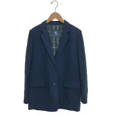 BURBERRY LONDON バーバリーロンドン ニット切り替え2Bジャケット サイズ:38 裏地ノバチェック    ネイビー レディース / 241005008146