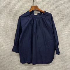 ポロラルフローレン ギャザーリネンプルオーバー ブラウス ノーカラー 