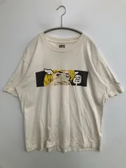 UNIQLO UT ユニクロユーティー Tシャツ/カットソー M ホワイト 前面プリント ミドル丈 半袖 クルーネック(丸首) メンズ レディース