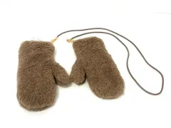 ■新品■未使用■Max Mara マックスマーラ アルパカ61％×カシミヤ28％シルク11％ 白タグ グローブ 手袋 サイズS/M ブラウン系 FL6547のサムネイル