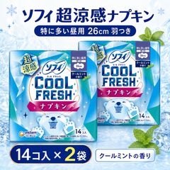 ソフィ クールフレッシュ 超涼感ナプキン 26cm 3個セット - メルカリ