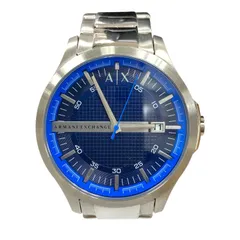 ★稼働品★アルマーニエクスチェンジ ARMANI EXCHANGE  AX2408 SS×ブルー 文字盤 クオーツ メンズ腕時計 箱/余りコマ有り キングラム[01]のサムネイル