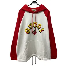 グッチ　GUCCI　ラグラン　フーディ―　パーカー　フロントロゴ　ストロベリープリント　773734 XJF8R　＃Mサイズのサムネイル