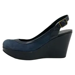 MARC BY MARC JACOBS(マークバイマークジェイコブス) サンダル 35 1/2 レディース ネイビー ウェッジソール レザーのサムネイル