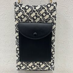 しらべ 甲州印伝 伝統工芸 鹿革 漆 スマホポシェット すずらん柄 鈴蘭