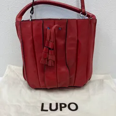 3626 LUPO ルポ ハンドバッグ 2way ショルダーバッグ レッド系 赤 プリーツ タッセル レザー アバニコ 保存袋付き レディースのサムネイル