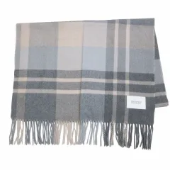 マッキントッシュフィロソフィー MACKINTOSH PHILOSOPHY ムーンバット カシミヤマフラー ストール チェック フリンジ グレー ピンク /Xのサムネイル