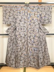 着物リメイク＊7マルキ亀甲 本場白大島紬 ノースリーブテント型フレア