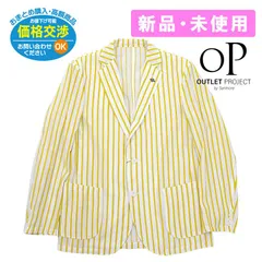 ジーステージ G-stage スプリングジャケット イエロー ストライプ柄 48サイズ コットンメンズ【並行輸入品】新品・未使用・現品限り【訳あり】 ストックの為のサムネイル