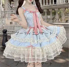 人気商品 ゴスロリ フリル　ロリータドレスJSK サスペンダードレス アイドル服 甘ロリ