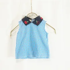 GUCCI グッチ ベビー服 ノースリーブカットソー りんご刺繍 ギンガムチェック 9/12m 80cm相当 キッズ イタリア製のサムネイル