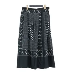 sacai luck サカイラック スカート ブラック 黒 サイズ:2(M) | ハート ドット ラップ風 フレアスカート | ミディ丈 Aライン スカーフ柄 | ボトムス 日本製【レディース】【中古】のサムネイル