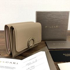未使用品 BVLGARI コンパクトウォレット 291770 グレージュ 箱付き 43 