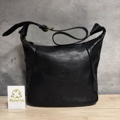 ☘️ ✨IL BISONTE イルビゾンテ レザーショルダーバッグ ブラック 本革 Navy box 8-1019