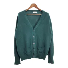 90年代 スコットランド製 MONAGHANS by WILLIAM LOCKIE カシミヤニットカーディガン グリーン (メンズ M相当) 中古 古着 T1801